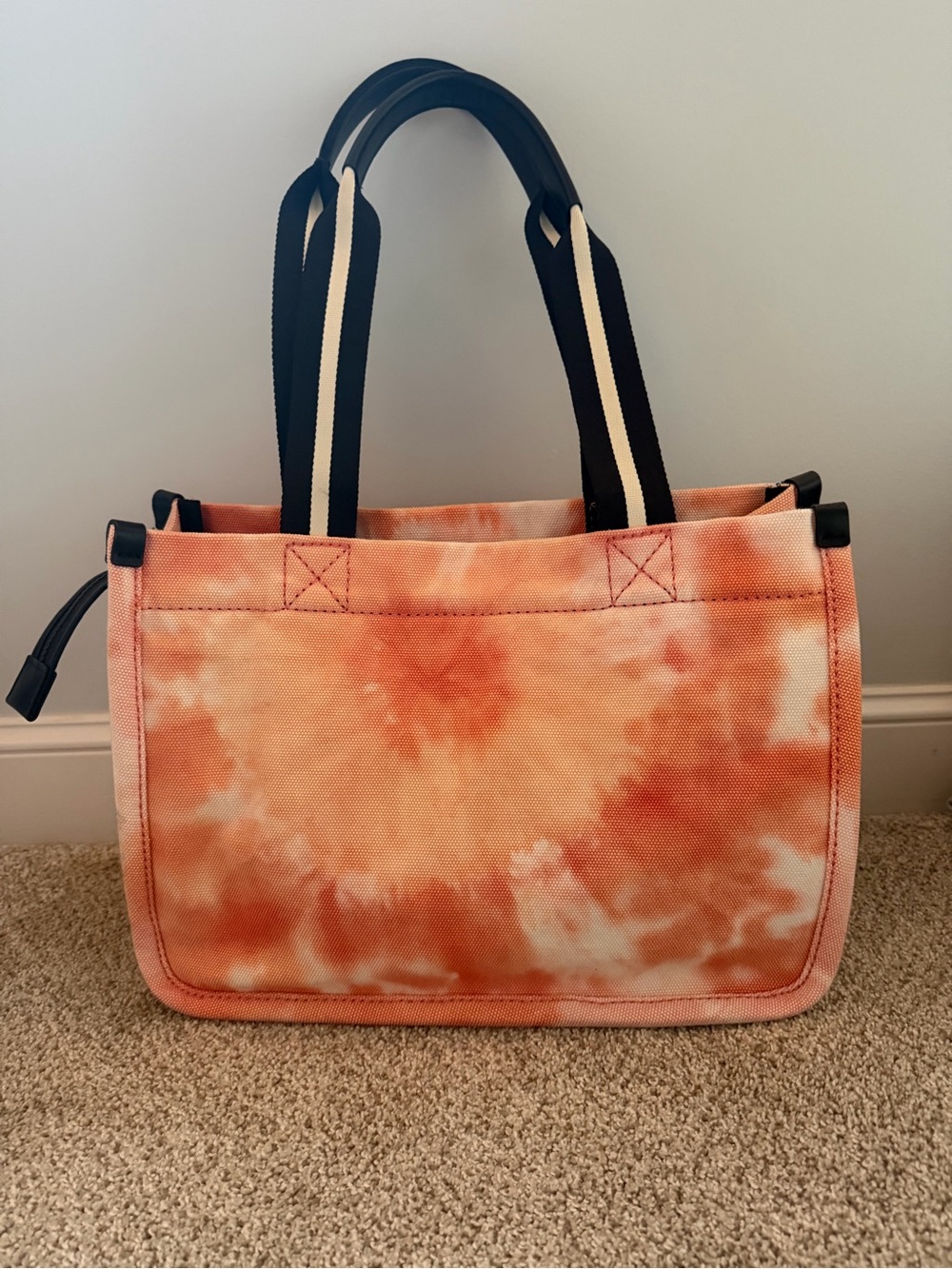 Marc Jacobs Orange Tie-Dye Canvas Tote with Logo - Picture 2 of 3
